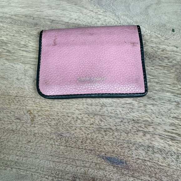 Kate Spade New York Pink Pebbled Leather Bi-Fold Wallet Card holder - Picture 9 of 10